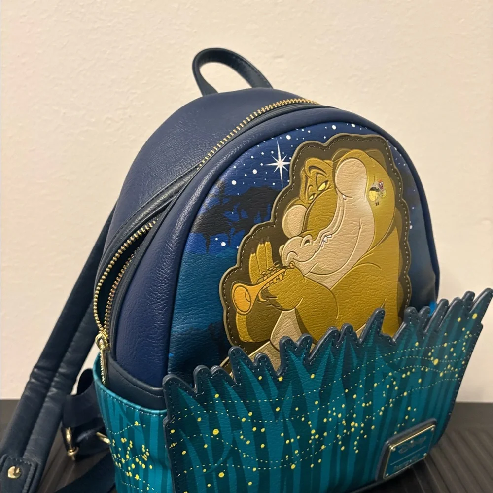Loungefly Blue and Teal King Louie Glow In The Dark Mini Backpack